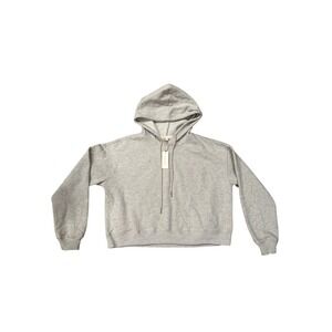 Gilded Intent Womens Grey Heathered Cropped Hoodie Sweatshirt Size‎ Medium NWT